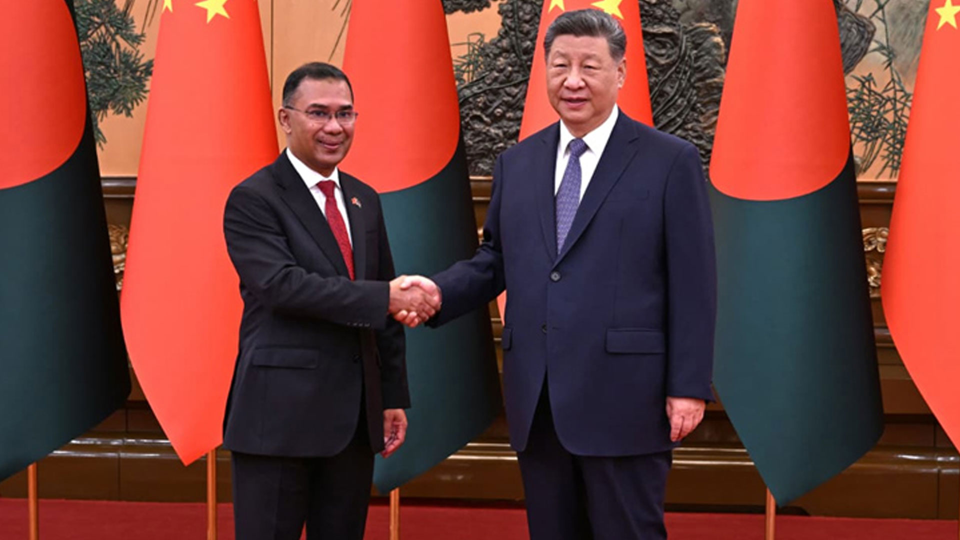 শি জিনপিংয়ের সঙ্গে প্রধানমন্ত্রী তারেক রহমানের সাক্ষাৎ