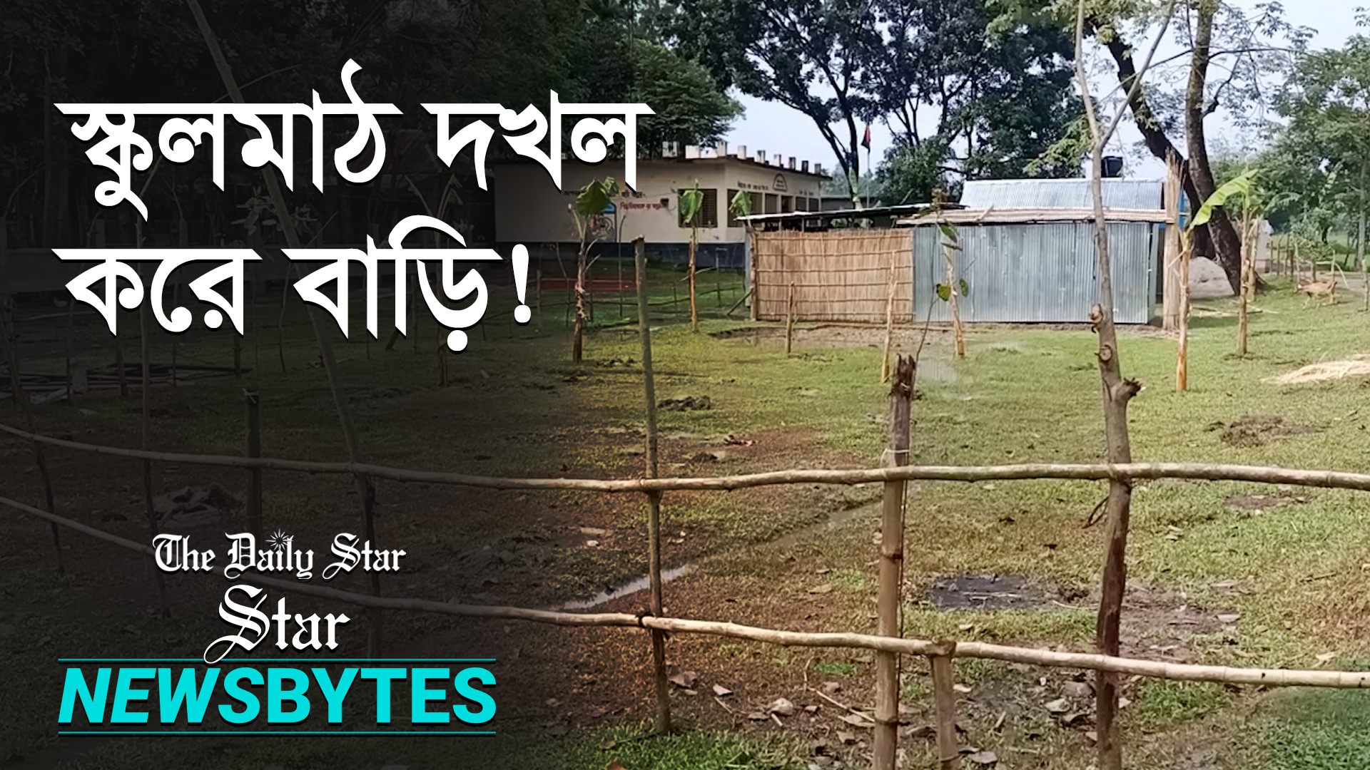 স্কুলের মাঠ দখল করে বাড়ি আর কলাবাগান!