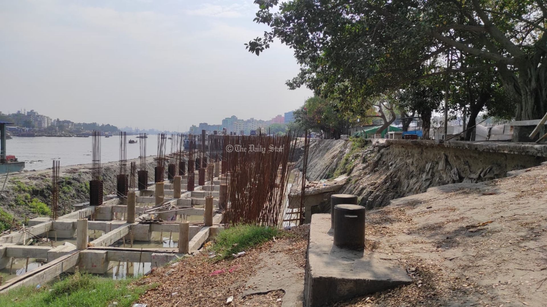 শীতলক্ষ্যা পাড়ে অর্ধশতাধিক গাছ কাটল বিআইডব্লিউটিএ