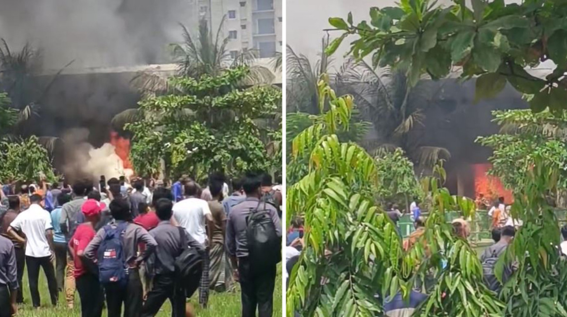 উত্তরায় মাইলস্টোন কলেজে যুদ্ধবিমান বিধ্বস্ত, হতাহতের আশঙ্কা