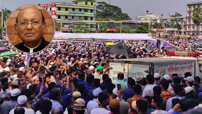  তোফায়েল আহমেদকে একনজর দেখতে ভিড় করে হাজারো মানুষ। ছবি: মনিরুদ্দিন অনিক