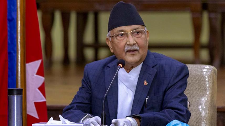 নেপালের প্রধানমন্ত্রী ওলি শর্মা। ছবি: কাঠমান্ডু টাইমস। 