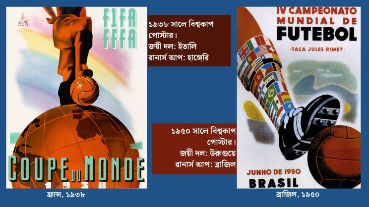 ১৯৩৮ ও ১৯৫০ সালের বিশ্বকাপ পোস্টার। ছবি: রয়টার্স