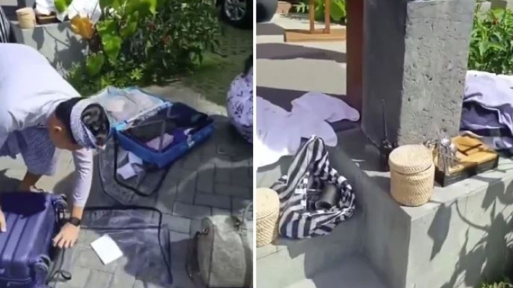 বালির হোটেলে ভারতীয় পর্যটকদের ব্যাগে তল্লাশি চালানো হচ্ছে। ছবি: সংগৃহীত