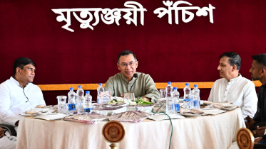প্রীতিভোজ অনুষ্ঠানে বক্তব্য দিচ্ছেন প্রধানমন্ত্রী তারেক রহমান। ছবি: প্রধানমন্ত্রী কার্যালয়