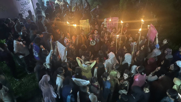 জাহাঙ্গীরনগর বিশ্ববিদ্যালয়ে শিক্ষার্থীদের বিক্ষোভ। ছবি: স্টার