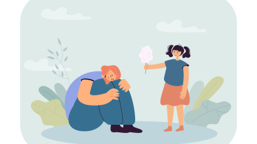 Cute little girl offering cotton candy to sad friend