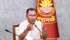 মতবিনিময় সভায় বক্তব্য দিচ্ছেন প্রধানমন্ত্রী তারেক রহমান। ছবি: প্রধানমন্ত্রীর কার্যালয়